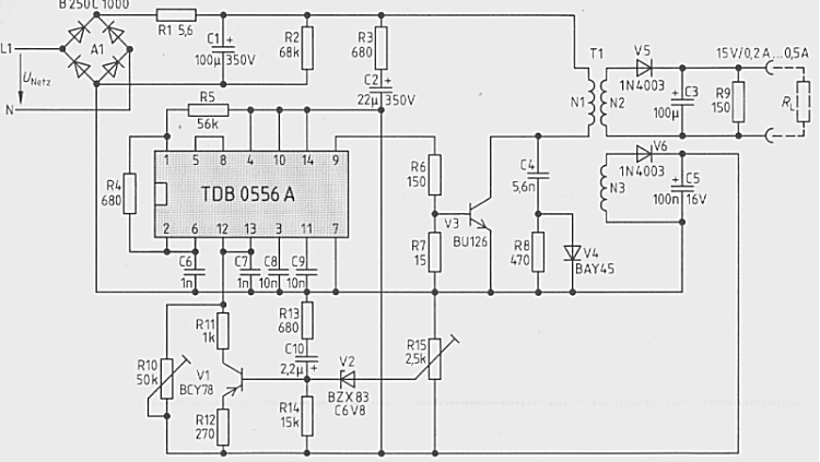 Schaltnetzteil mit NE 556