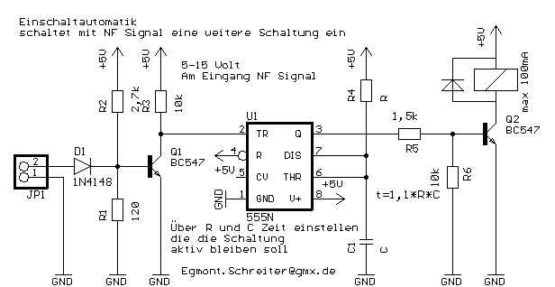 Schaltplan von Einschaltautomatik